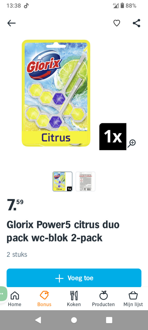 Glorix wc blokjes div. Soorten.