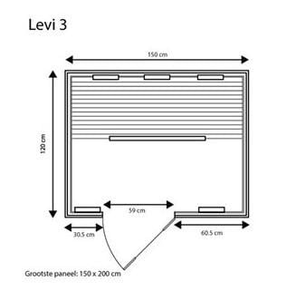 Fonteyn infraroodsauna / -cabine Levi 3 Exclusive FS