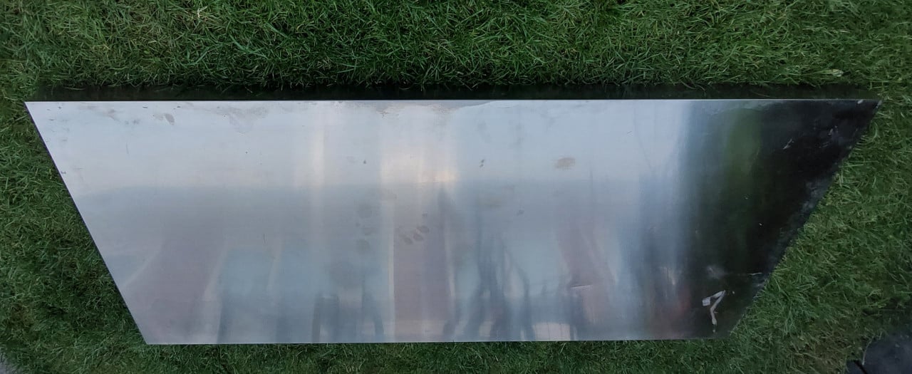 RVS Werkblad / deur 148x69x6 cm.