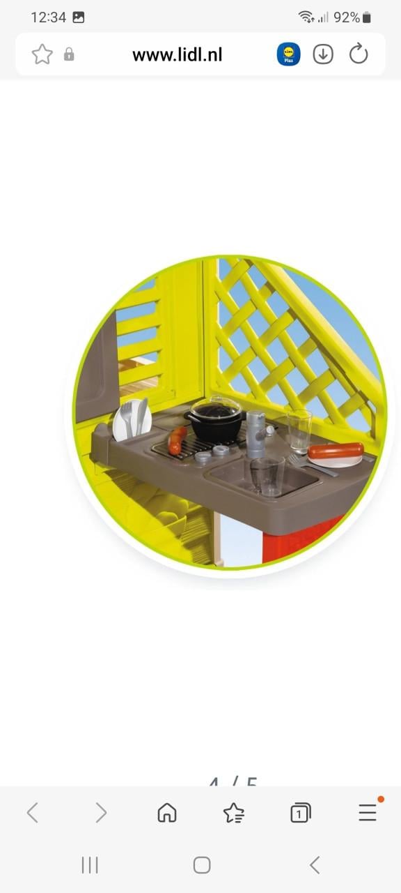 Smoby speelhuis + buitenkeuken, deurbel + ( water) glijbaan