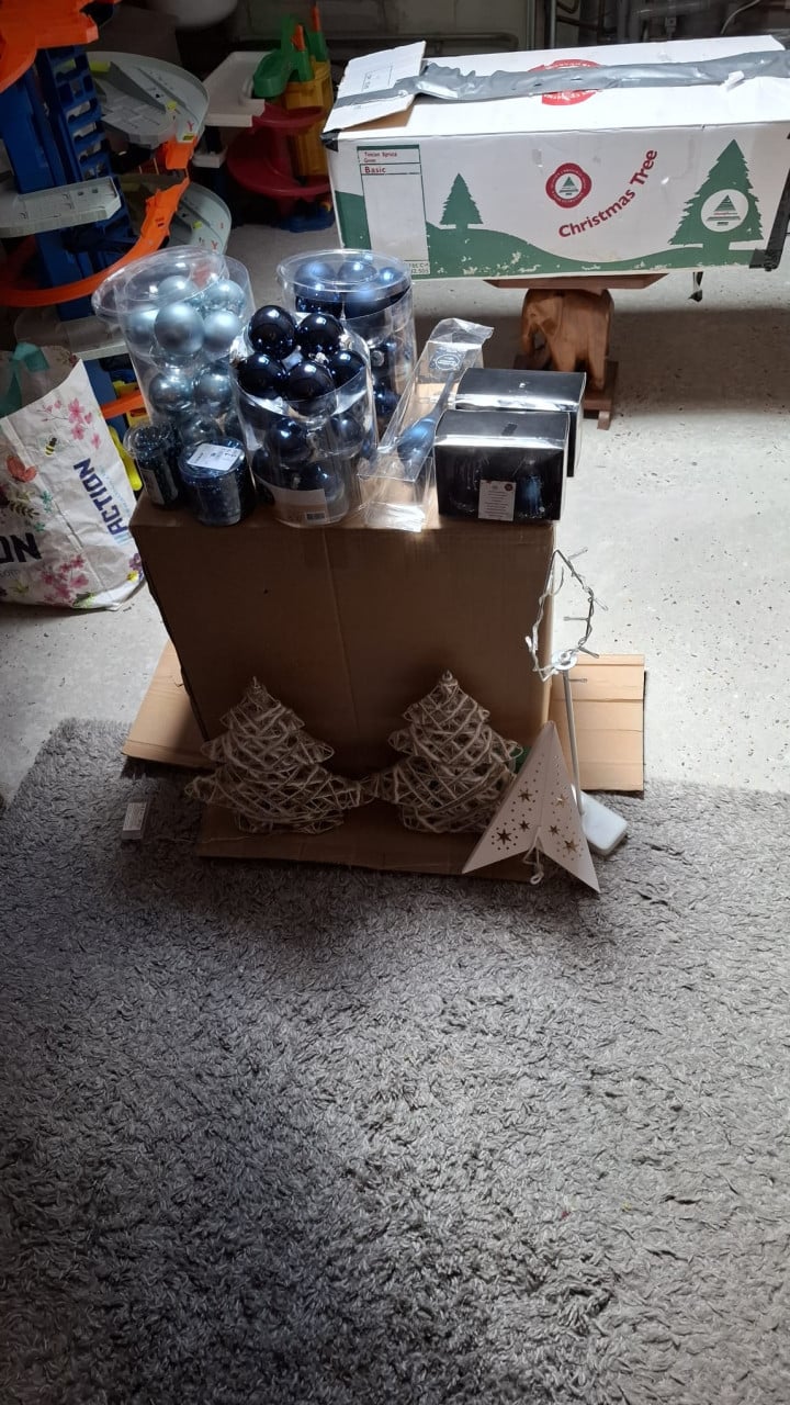 Kerstboom, en versiering.