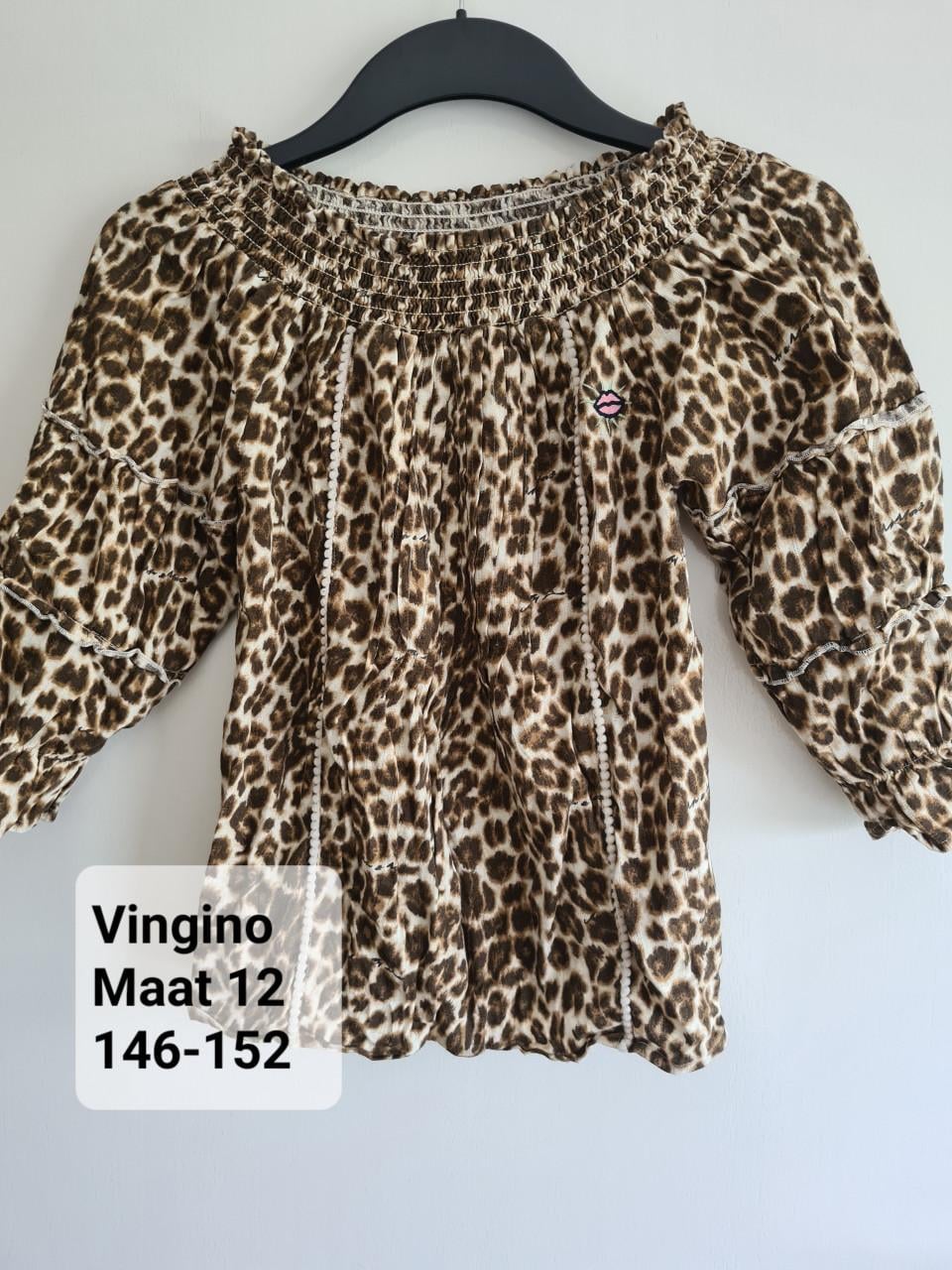 Vingino tijgerprint blouse Mt 12 (146-152)