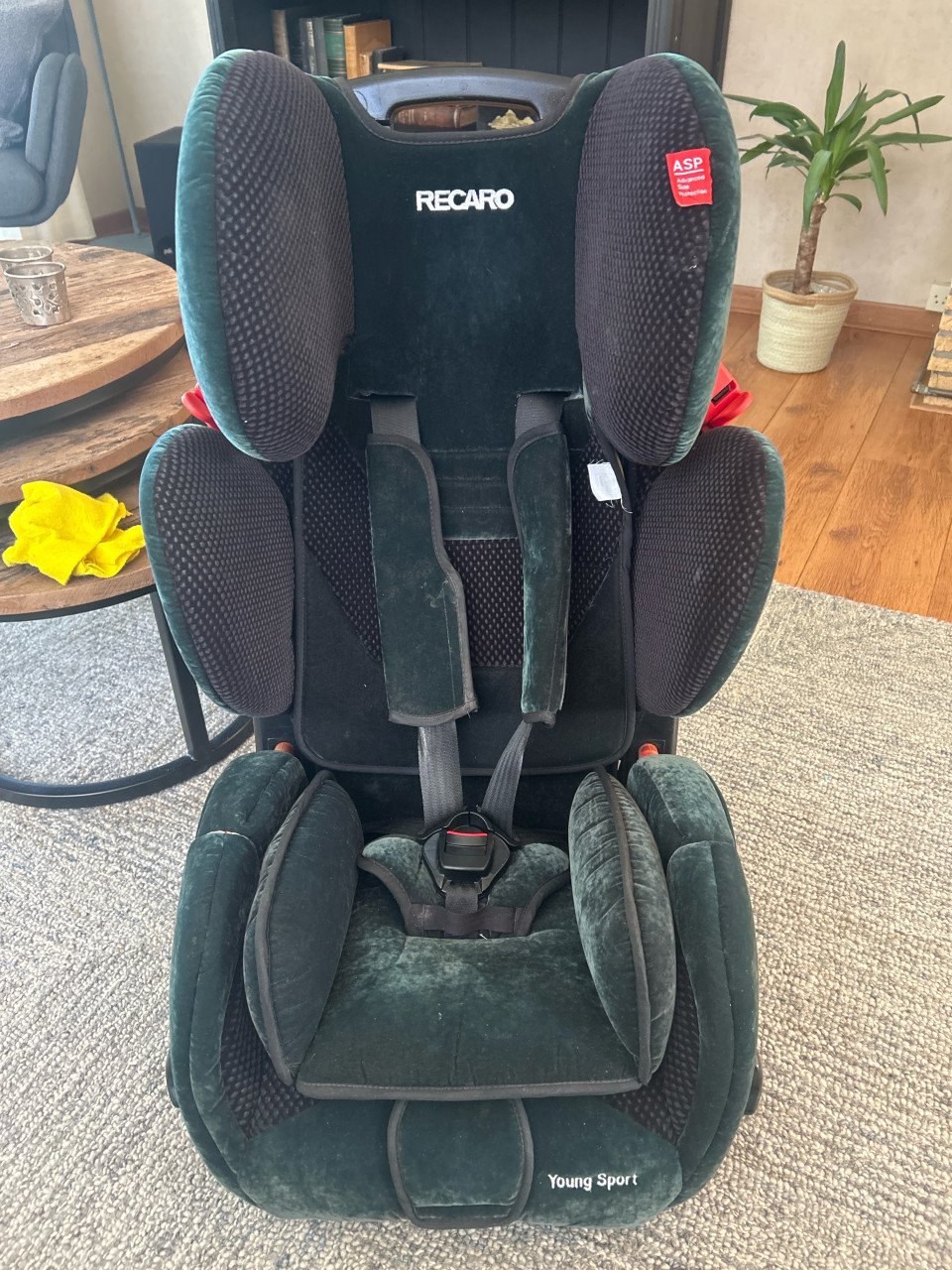 RECARO Young Sport autostoel – Groene fluwelen bekleding