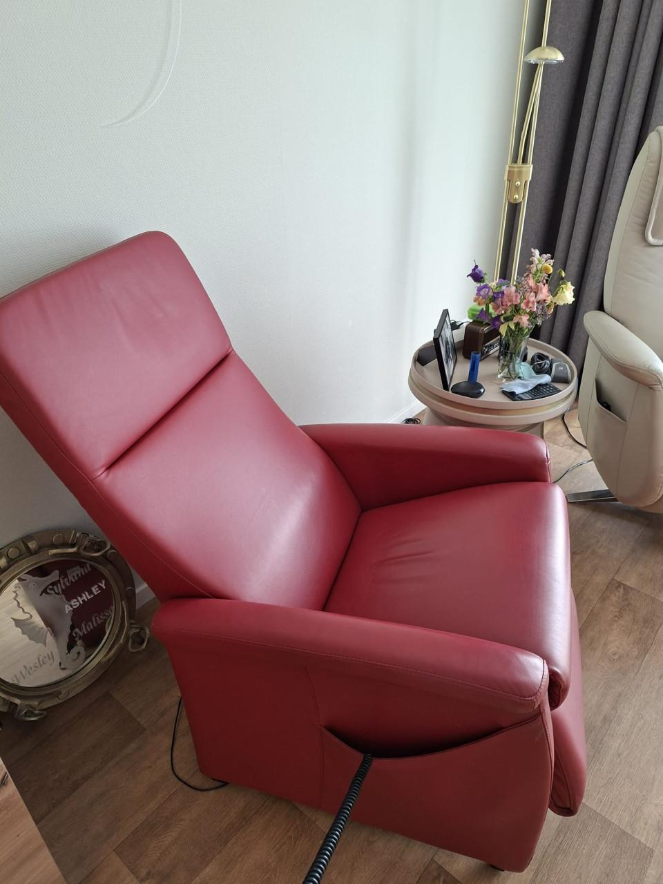 Leren Sta op stoel Fitform, 3 motoren, kleur: bordeaux