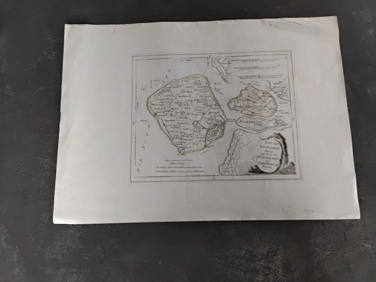 Antieke kaart Walcheren Noord Beveland jr 1790