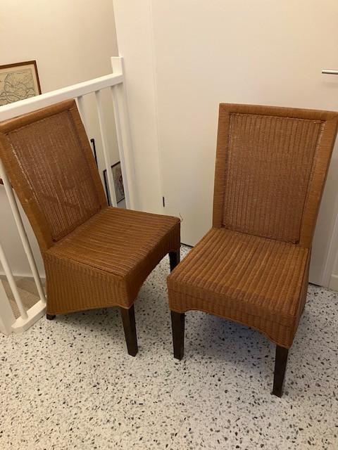 6 rieten eetkamerstoelen