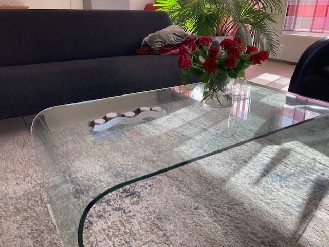 Glazen salontafel 120cmx67cmx35cm