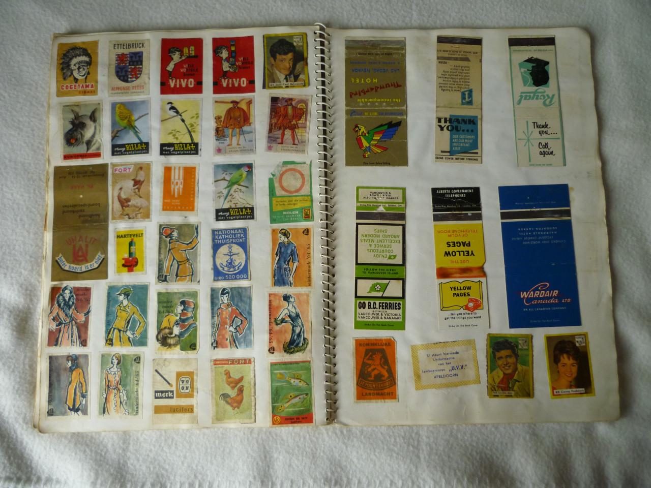 Flinke verzameling vintage plaatjes van lucifer doosjes