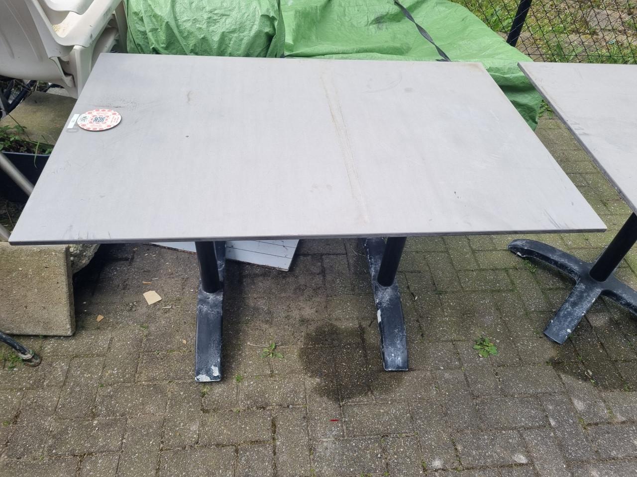 Tuintafel 1x2m TAFEL & eiken-blad met 2x Olievat