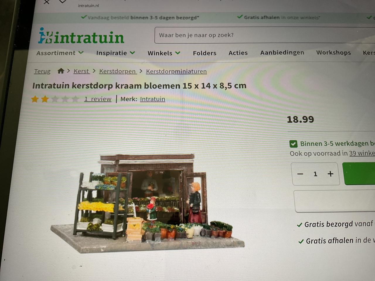 Bloemenkraam kerstdorp