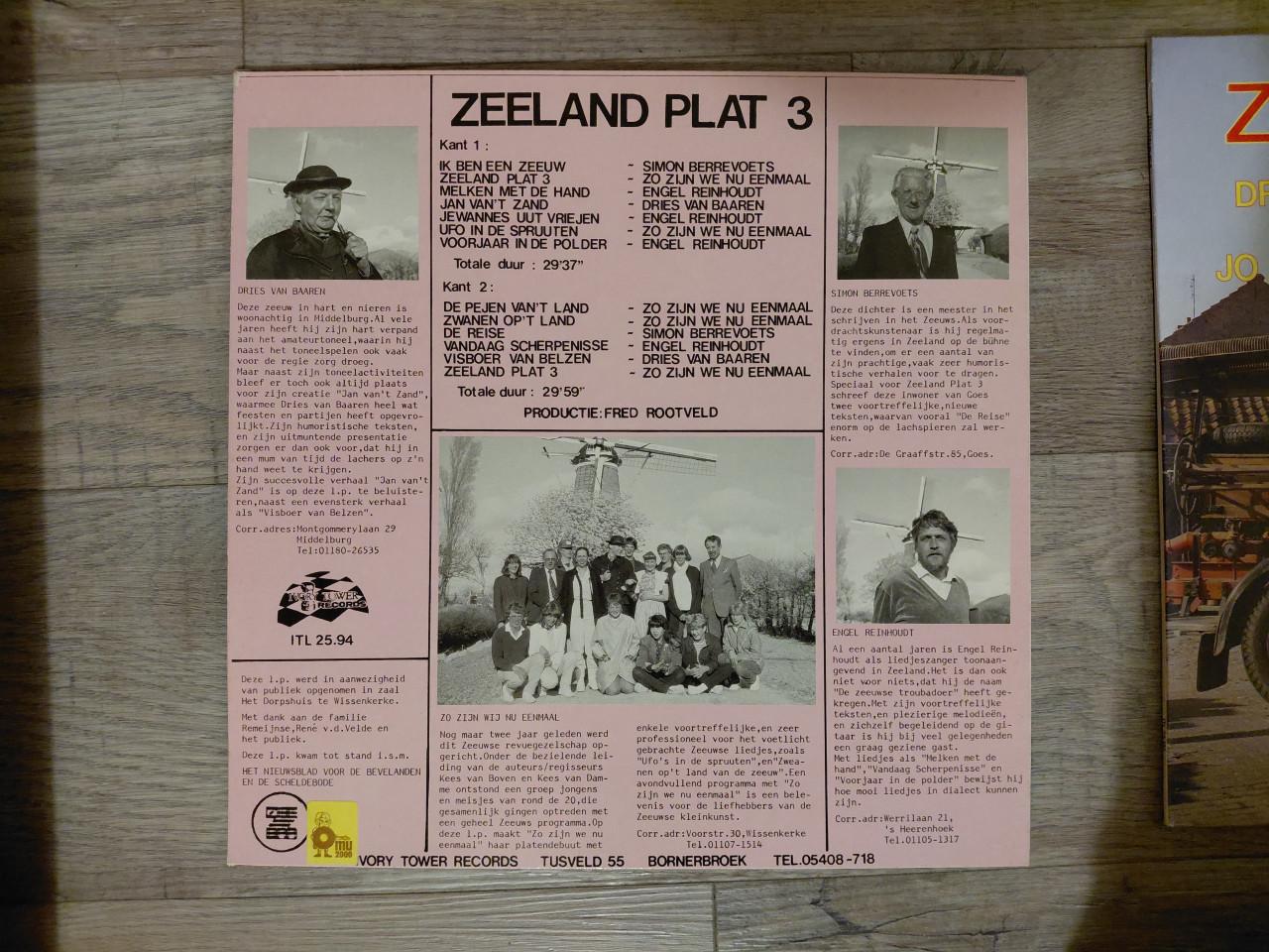 5 LP's Zeeland plat . Nrs: 1, 2, 3, 4 en 5.