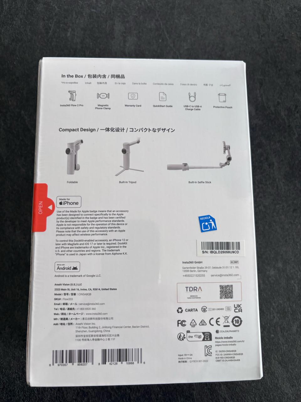 Insta360 Flow 2 Pro Standard Bundle Stone Grey