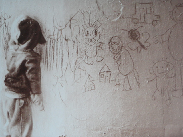 " Children " Prachtig art print op canvasdoek , afmeting 120 cm x 80 cm