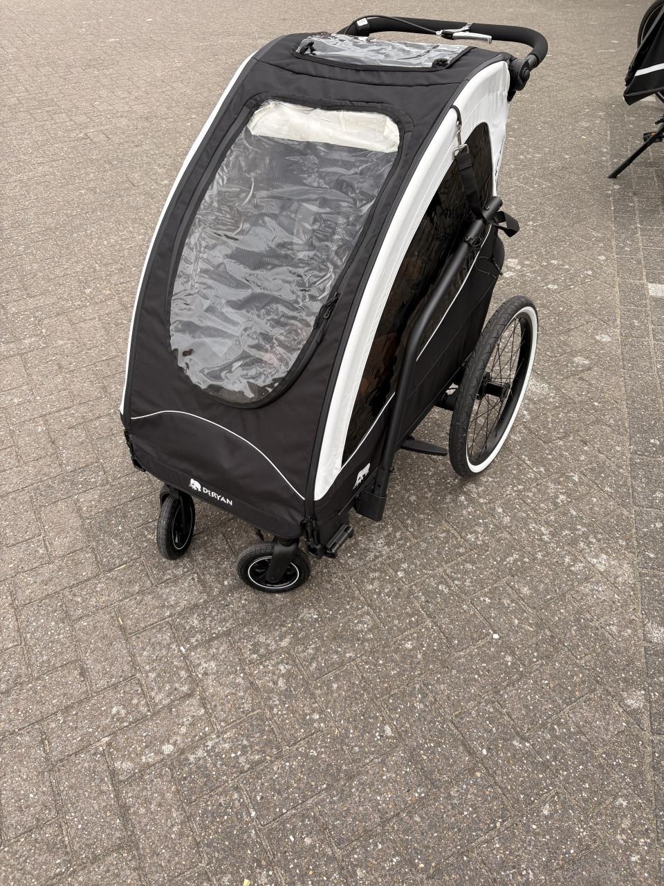 Kinder Fietskar 3 in 1 (Fietskar-wandelwagen-hardloopwagen) met Babyzit