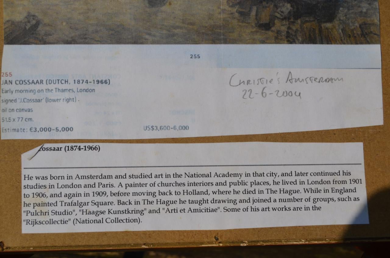 (Jan) Ko Cossaar voorstudie schilderij Thames / Londen?
