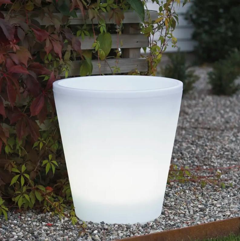 Konstsmide verlichte bloempot Assisi warmwit