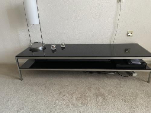 Matglas zwarte salontafel