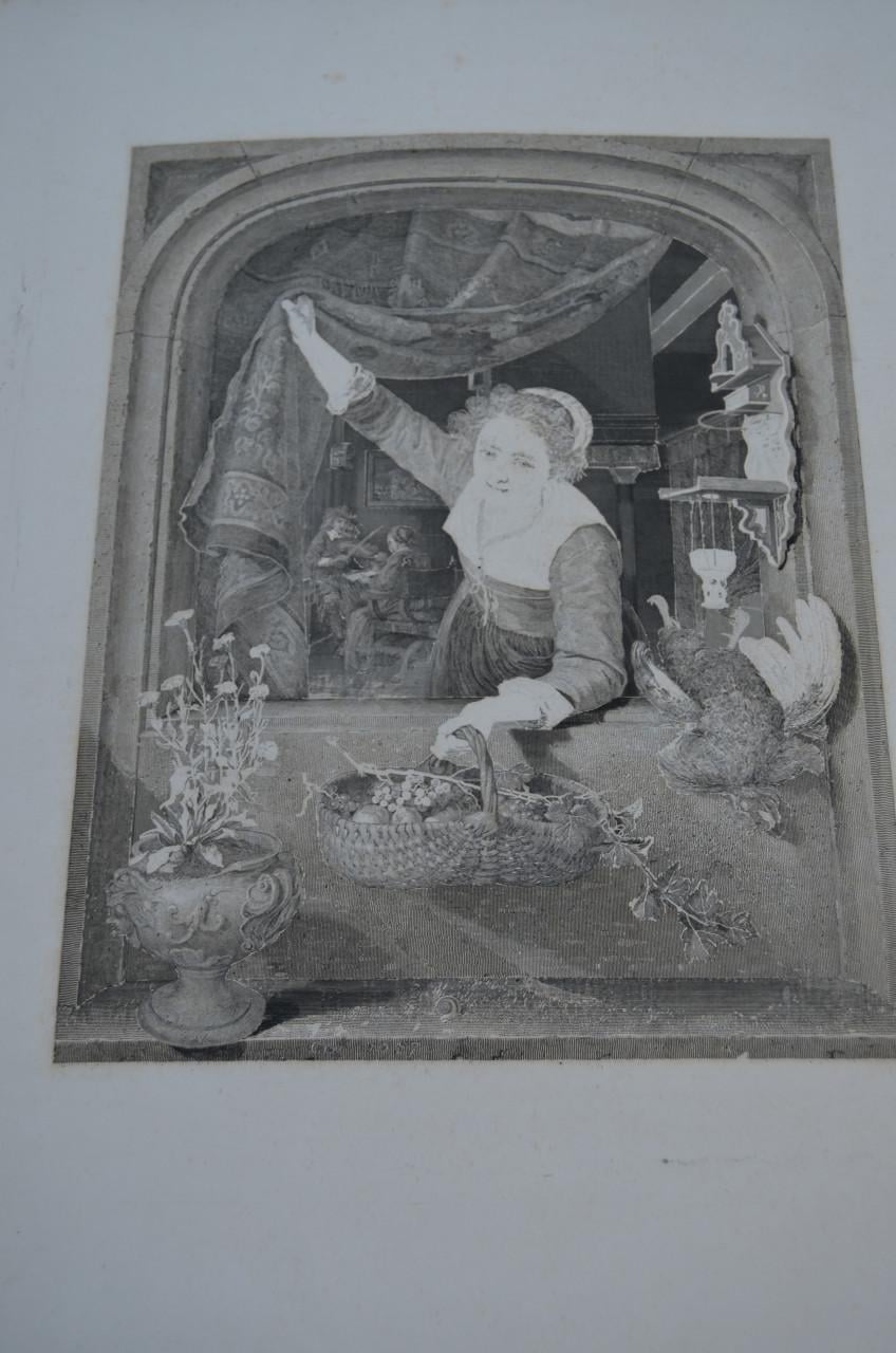 9 Staalgravures 19e eeuws Stadia van een schilderij