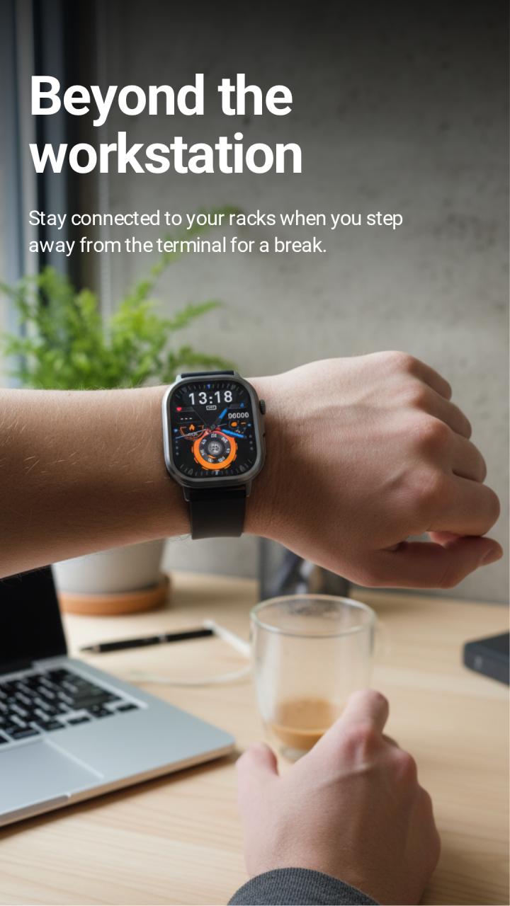 Smartwatch met 1,95 inch AMOLED scherm.