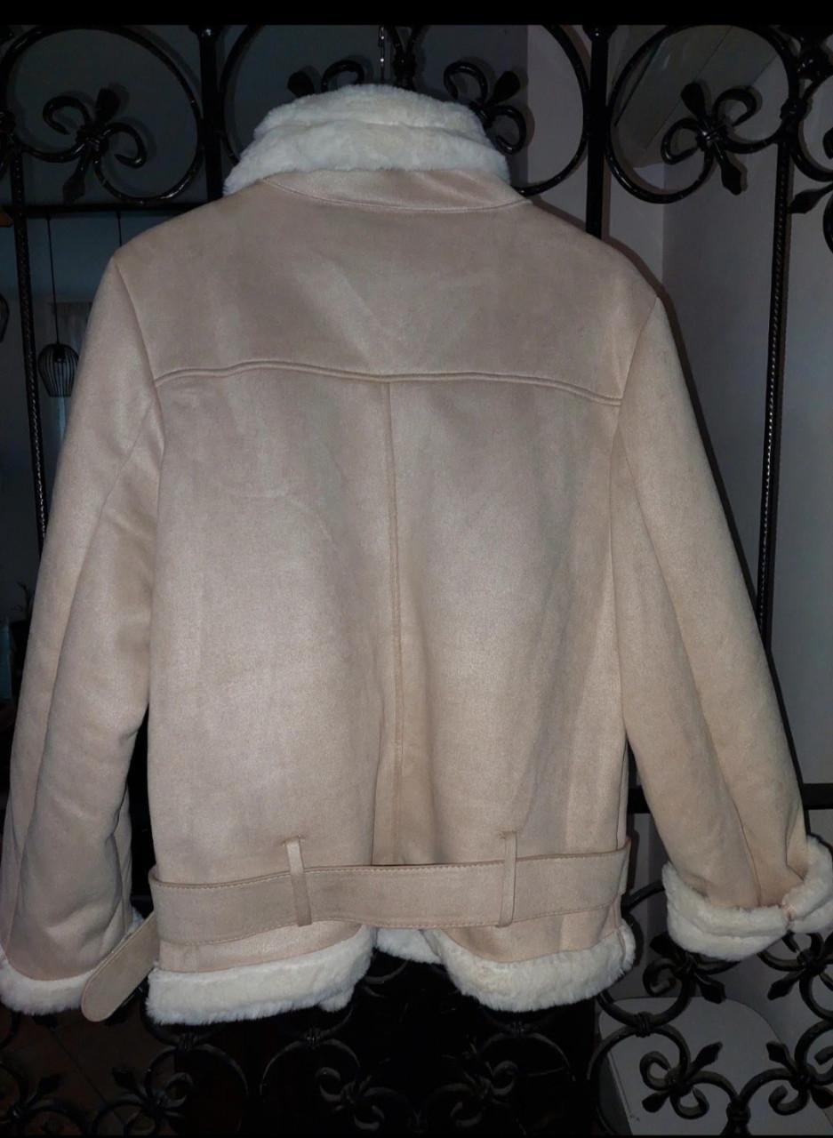 Nieuwe beige dames  pilotenjack mt xl met imitatiebont