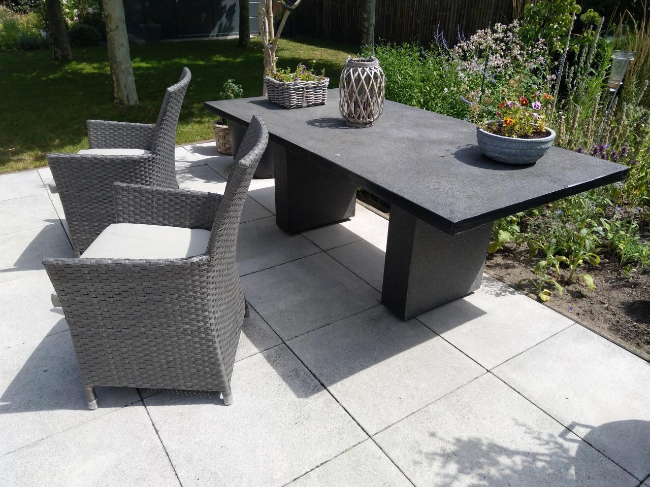 Tuintafel van composiet met 6Allure Rotan tuinstoelen te koop