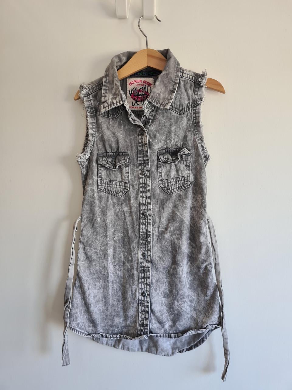 Vingino grijs spijkerstof jurkje  Maat 134-140