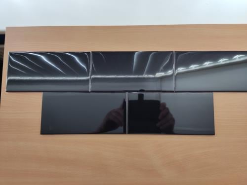 4 m2 Zwart Glans Mosa Tegel 20x10 cm