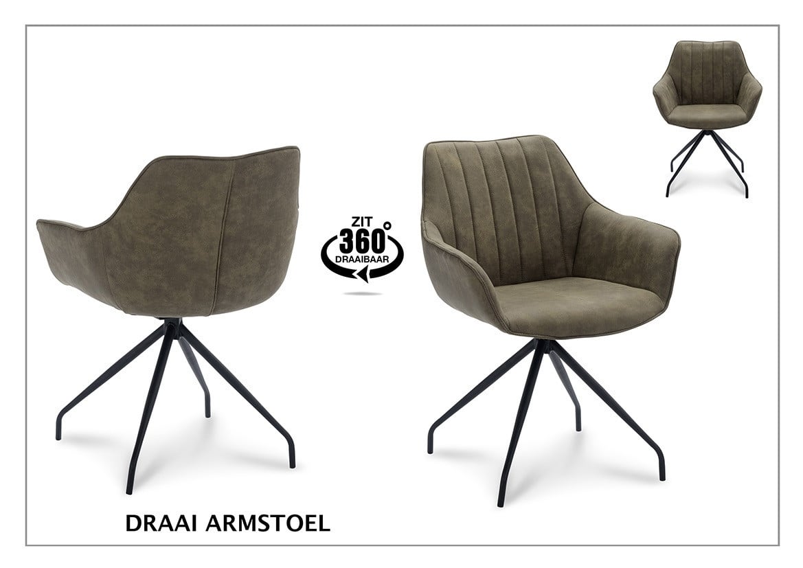 SET VAN 6 DRAAISTOELEN