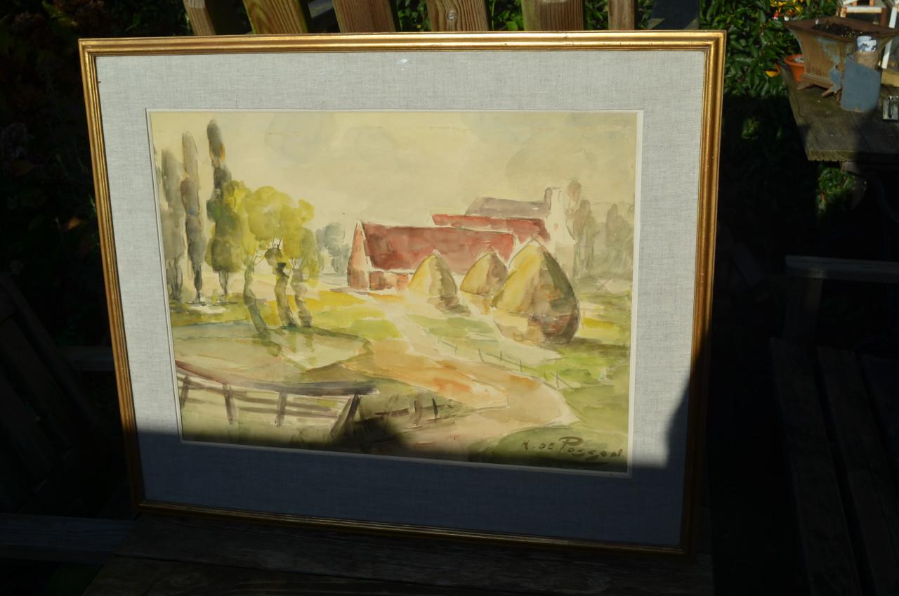 Karel de Posson 'boerderijgezicht' landschap.