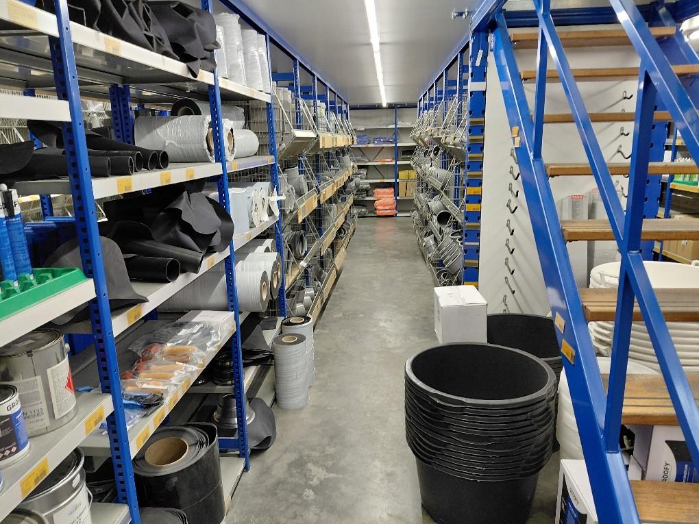 Magazijnstelling entresol 9x11 m1 te koop met vloer compleet