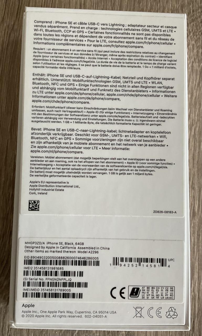 IPhone SE 64 GB zwart