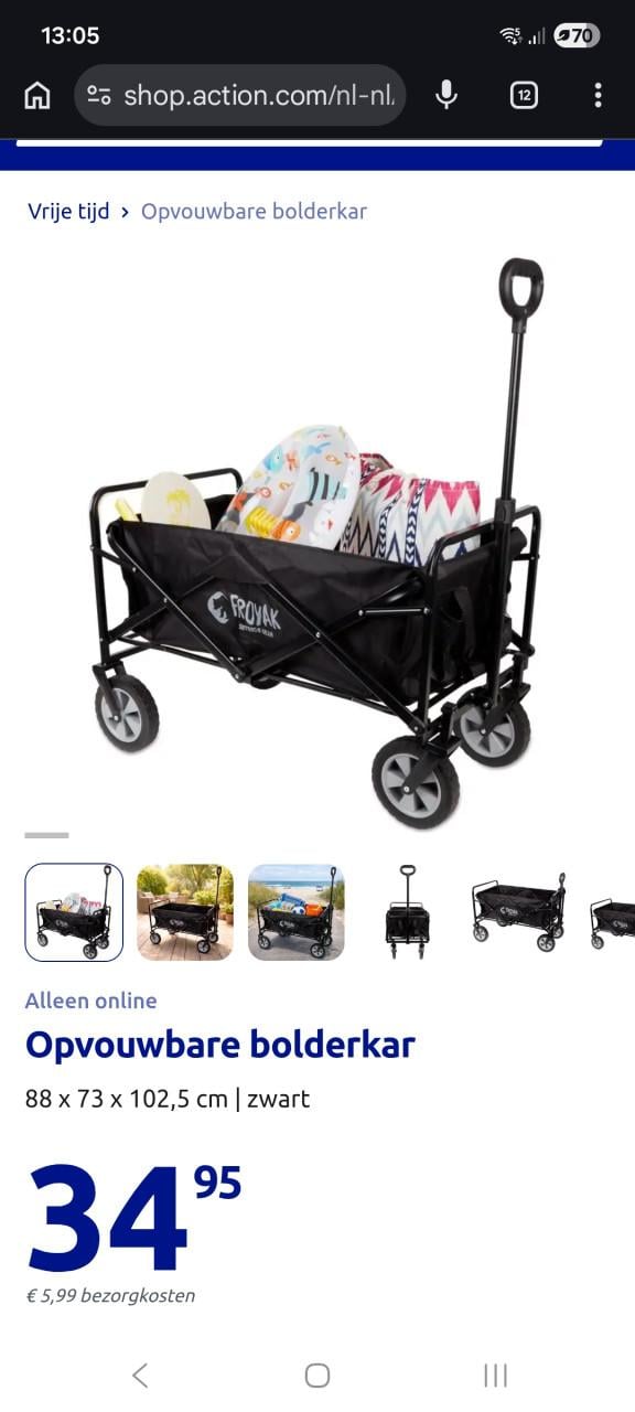 Opvouwbare bolderkar