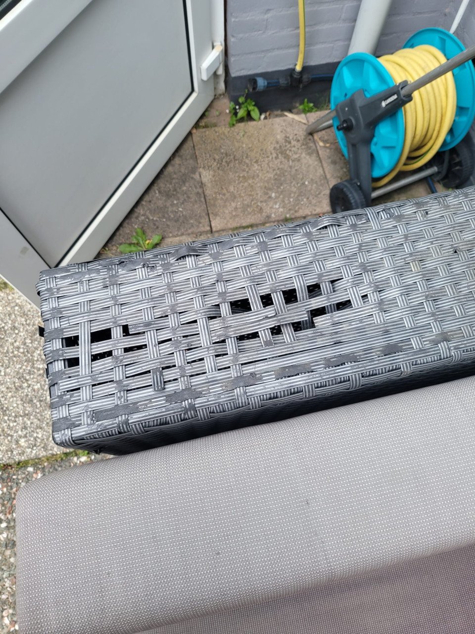 Zithoek tuin set/Lounge set van platte Rattan