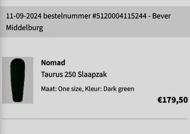 Nomad Taurus 250 donzen slaapzak 2024 – zo goed als nieuw