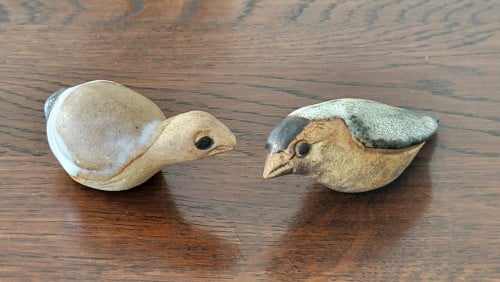 Set vintage vogelbeeldjes Tremar Pottery UK