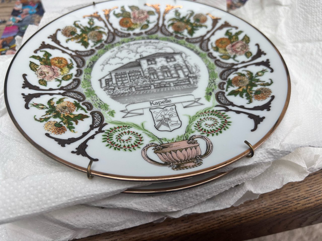 Set van 4 Limoges porseleinen Kapelle-borden – 23k goud
