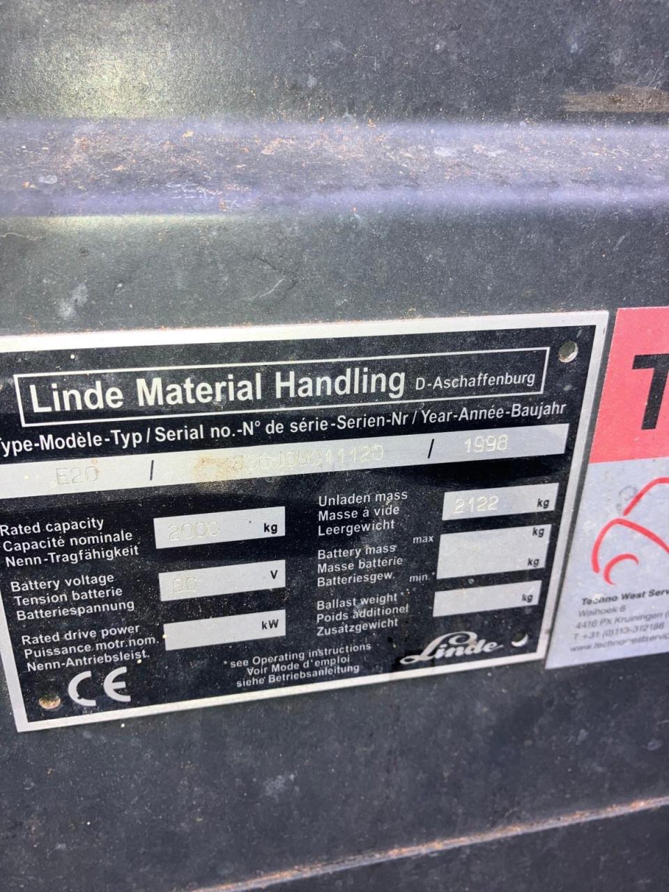 Linde E20 heftruck