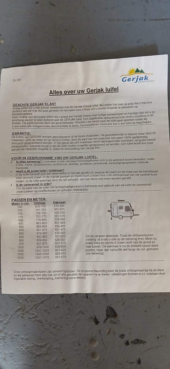 Splinternieuwe Gerjak B&B design 925 voortent met frame