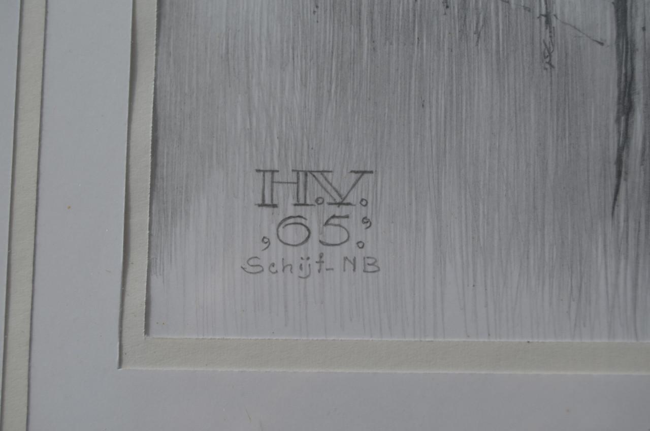 10 x Hendrik Voskuijl (1893 - 1980) potloodtek. bomen (2) o.a. Ommen