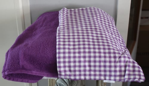 Set van handoek & theedoek kleur paars