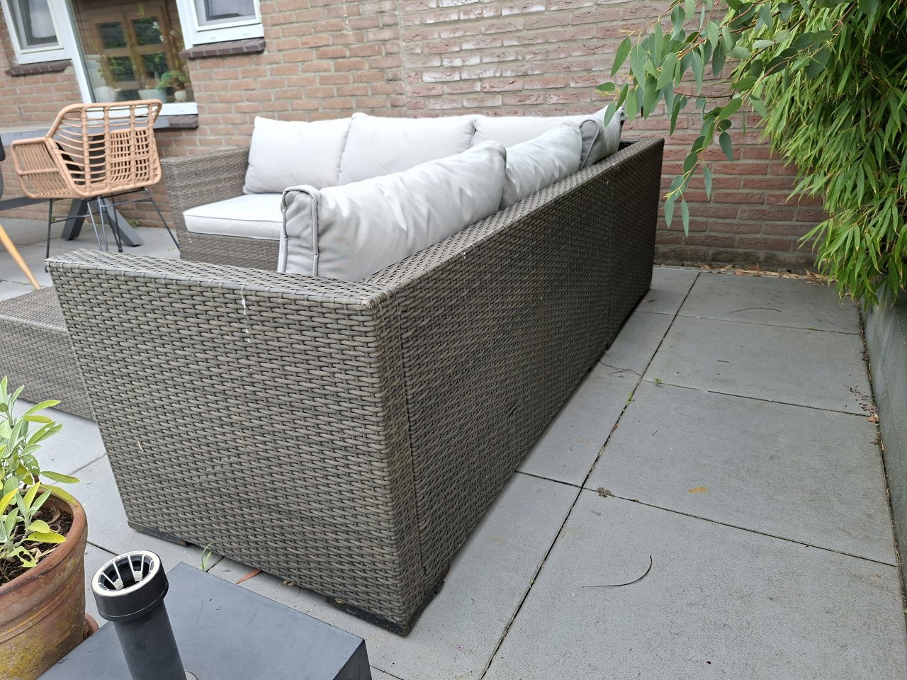 Central Park hoekbank loungeset Alea 3-delig staal wicker