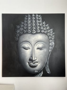 Canvas schilderij met boeddha hoofd