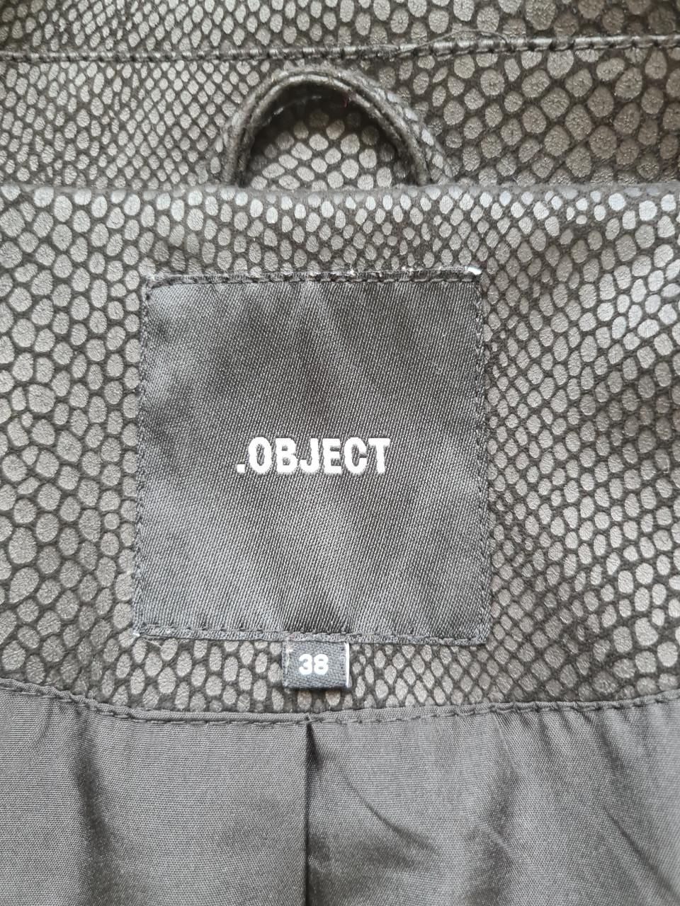 Object zwart imitatie leren bikerjasje Maat M