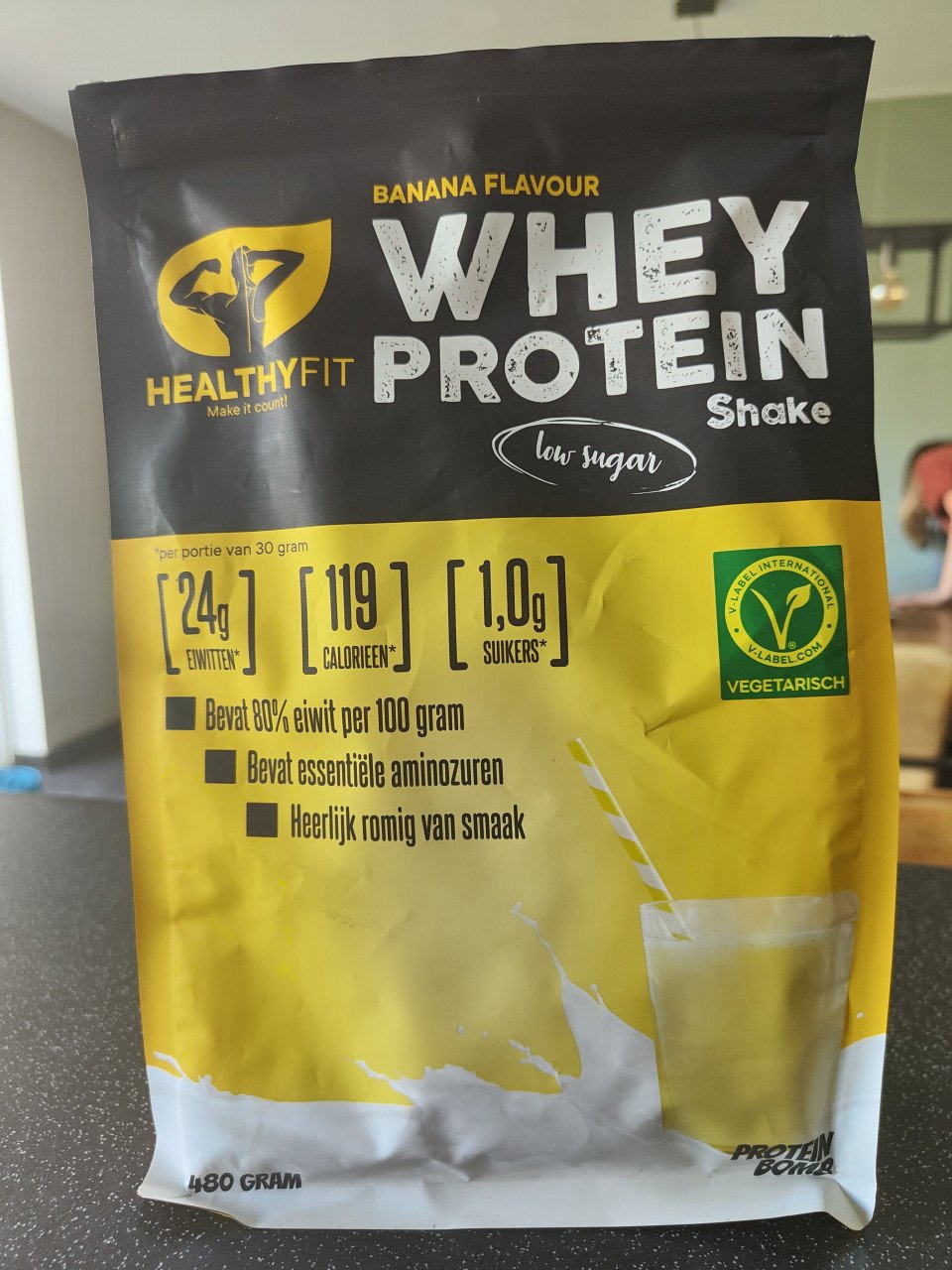 Whey proteïne poeder banaan
