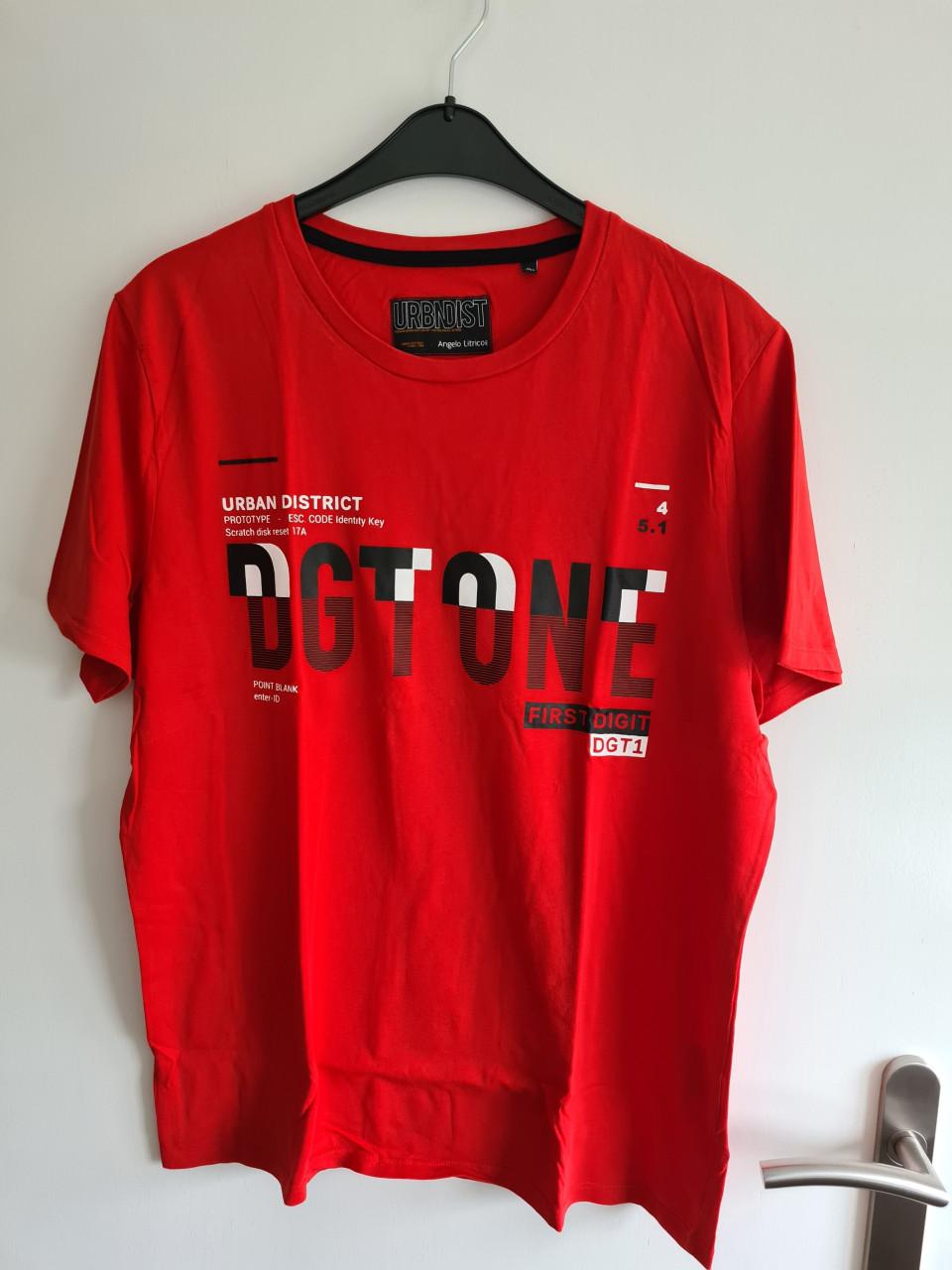 Angelo Litro Rood met zwart T-shirt Maat XL