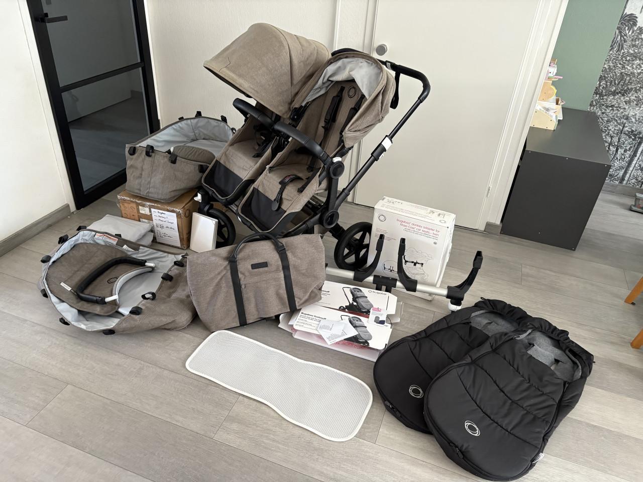 Bugaboo donkey twin black taupe