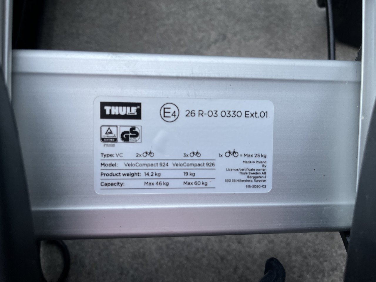 Thule Velo Compact 924 max 2 fietsen (13 polig)