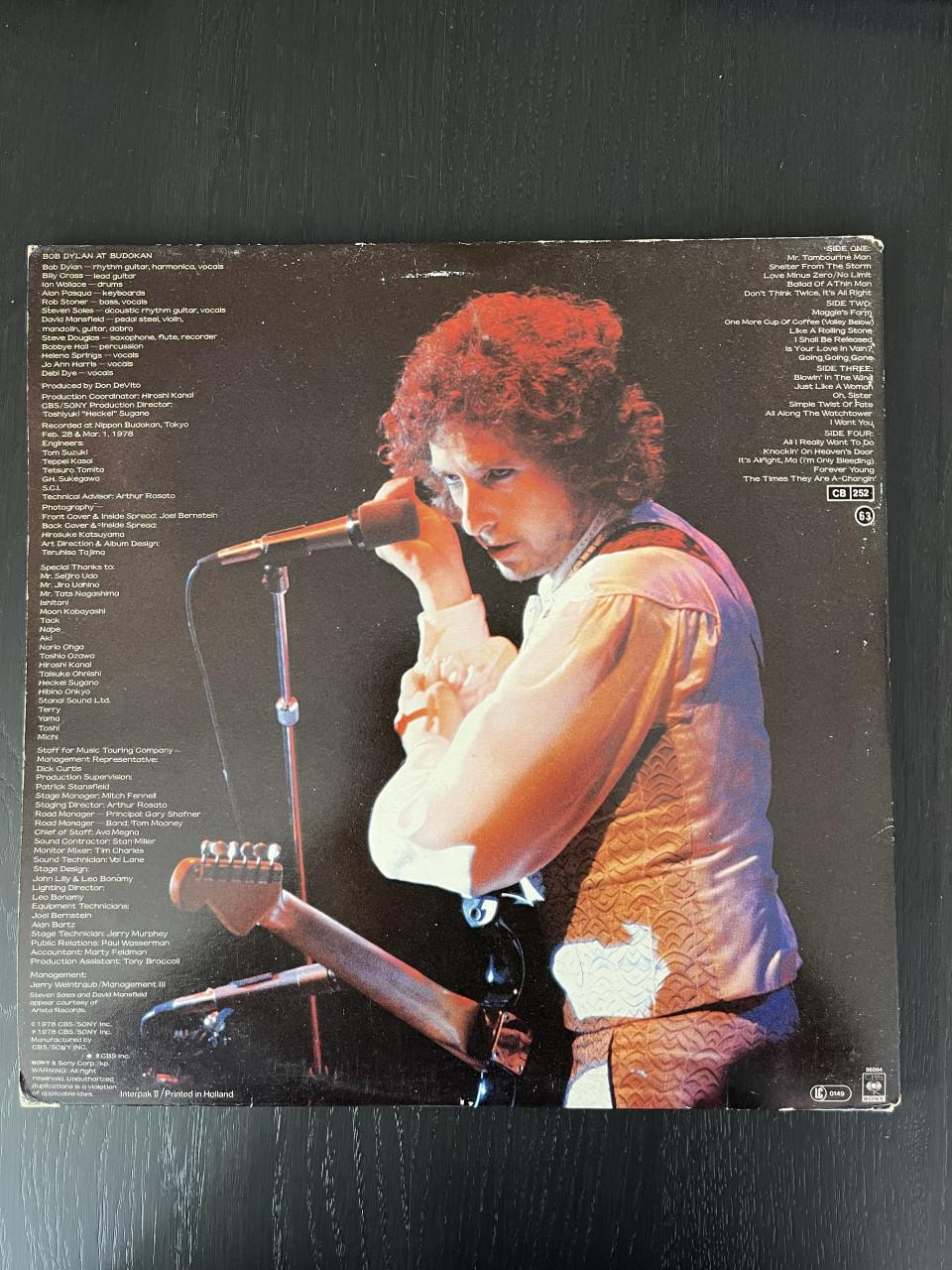 Dubbel LP  van Bob Dylan, titel "Live At Budokan"