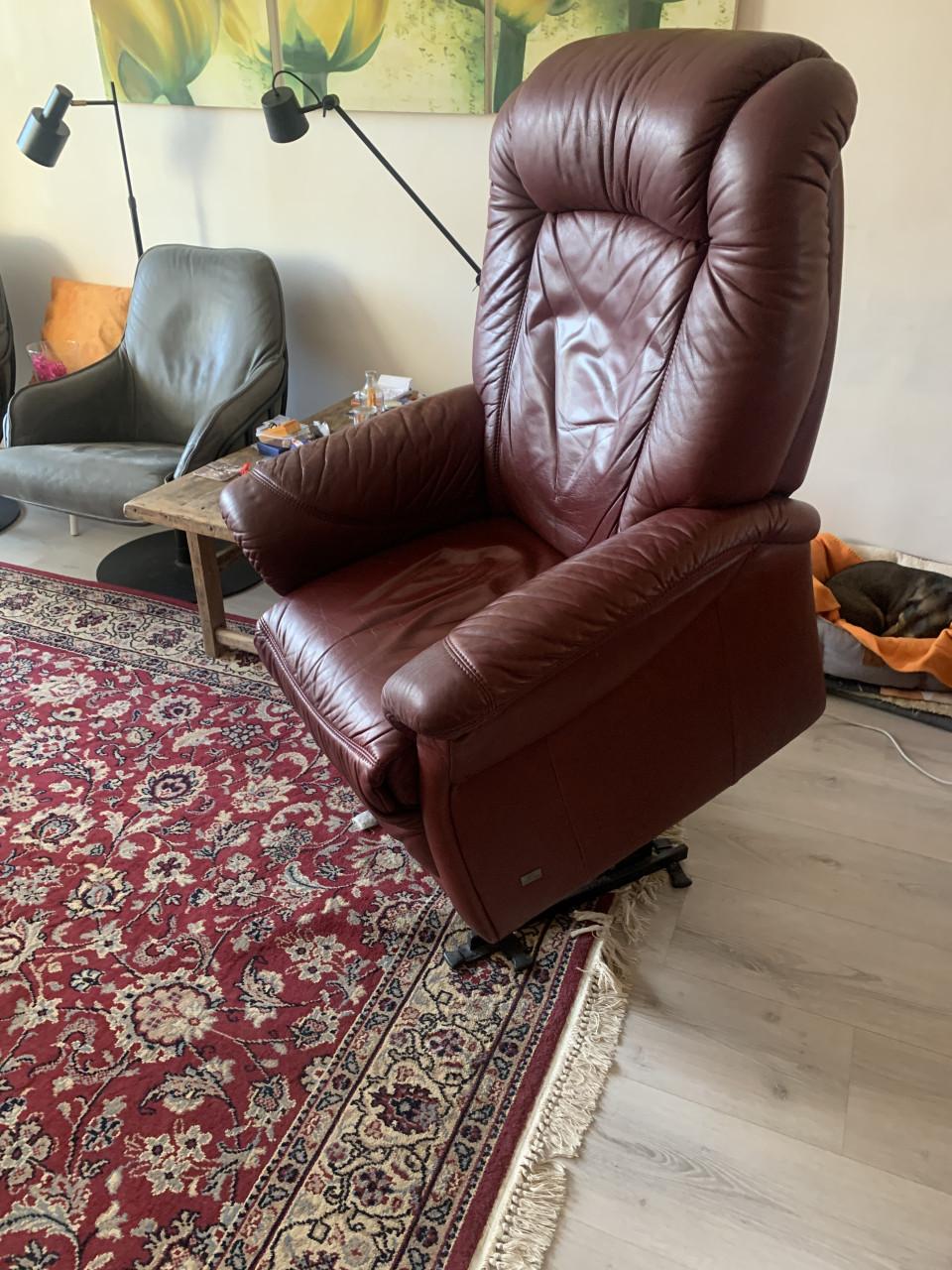 Sta op stoel Bordeau leer