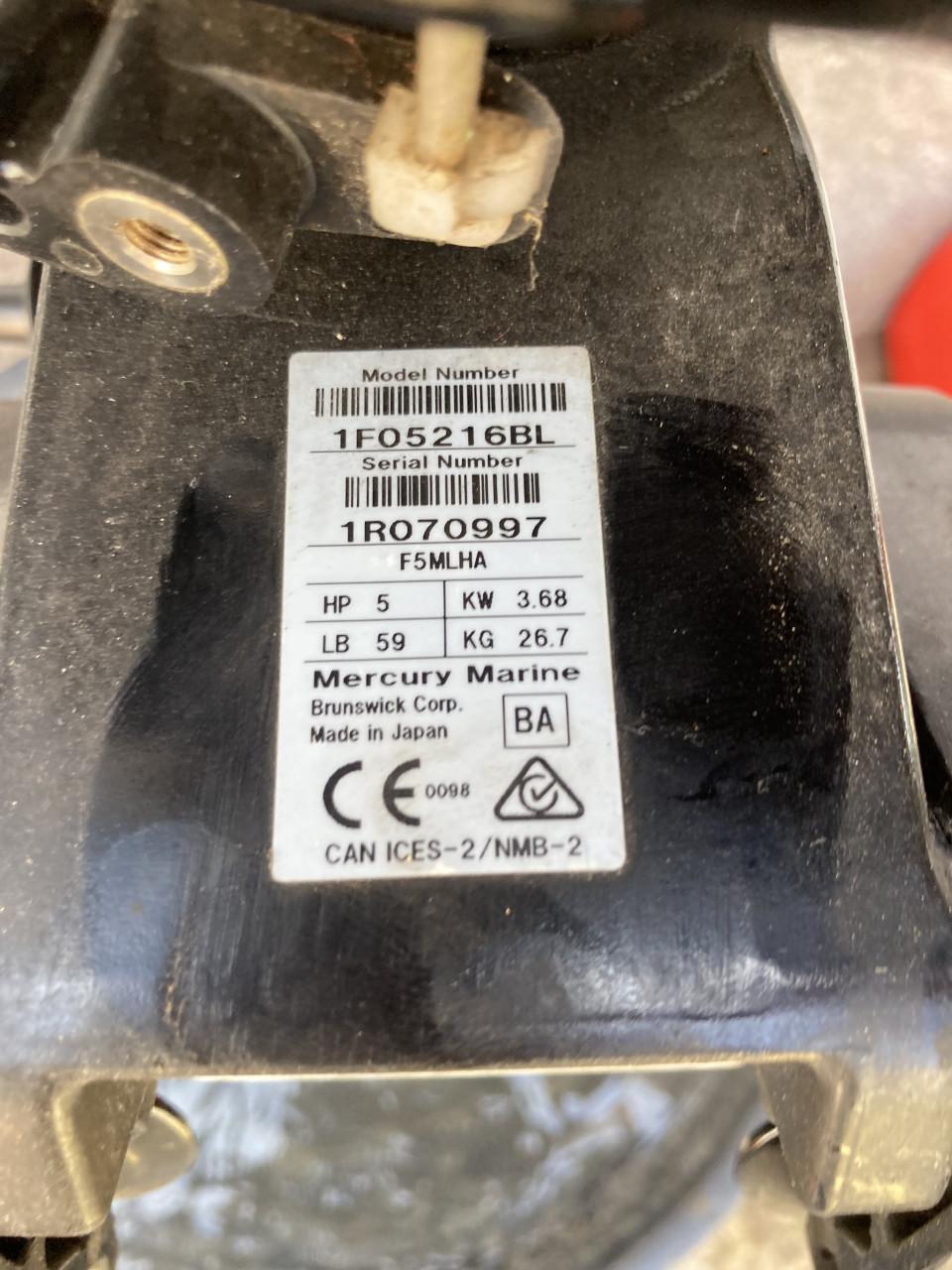 Mercury 5 pk langstaartmotor
